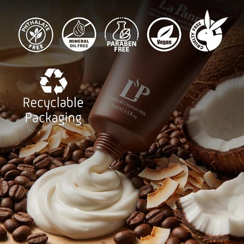 Coffee & Coconut Milk Hydrating Body Cream with Vitamin E – Rich Moisturizer, Radiant Skin - Fast-Absorbing, Non-Greasy Velvet Glow Lotion - Nourishing Vegan & Cruelty-Free Skin Care, 5 fl oz