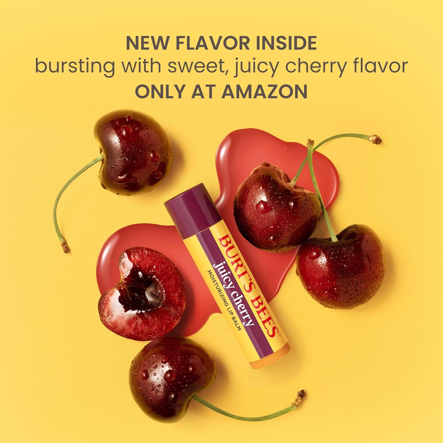 Burt’s Bees Advent Calendar - 12 Natural Lip Balms for 24-Hour Moisture | Juicy Cherry & More, 0.15 Oz Each