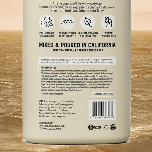 California Naturals Coconut Shampoo - Sulfate-Free Hair Care for All Hair Types | 20 fl oz