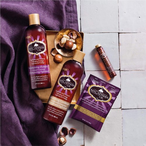 Hask Macadamia Oil Hair Treatment - Revitalizing Shine Formula | 0.625 Ounces