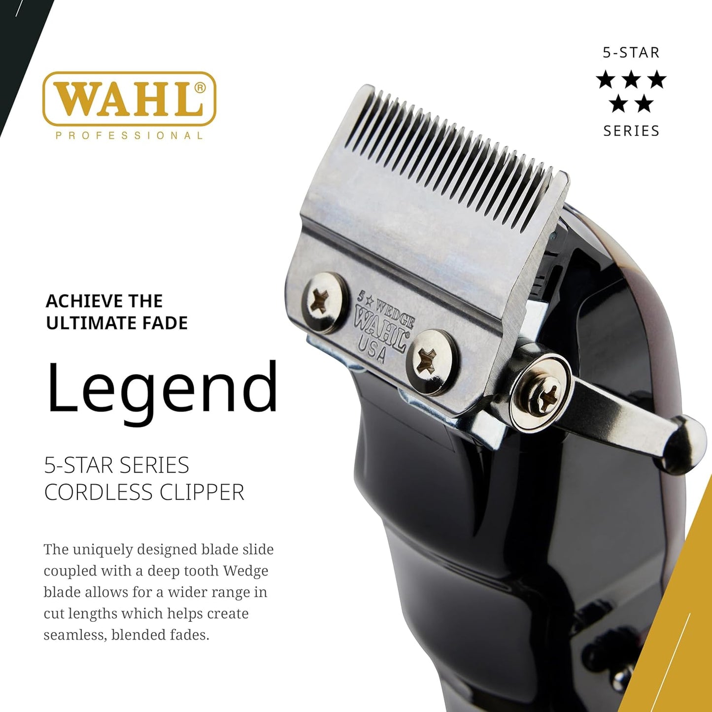Wahl Professional 5 Star Series Cordless Legend Clipper - High-Performance Hair Cutting Tool | 100-Minute Run Time