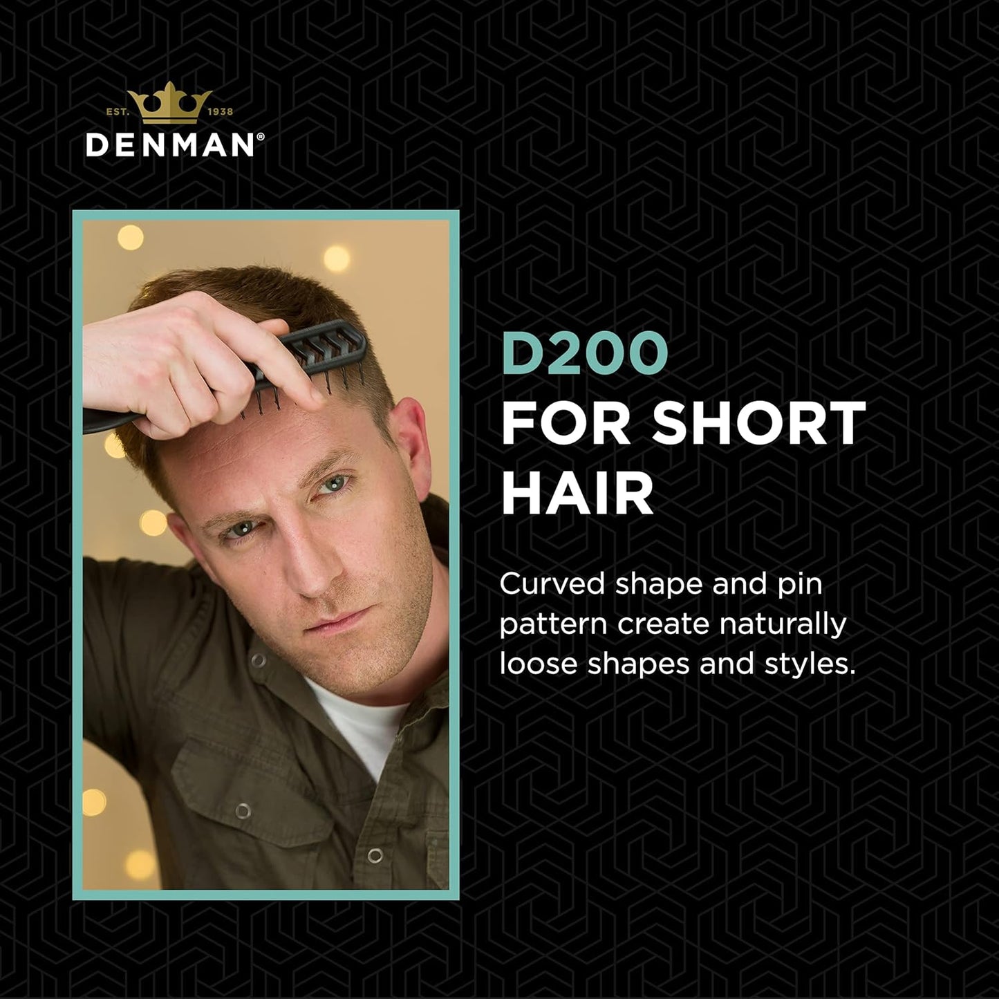 Denman D200 Flexible Vent Brush - Perfect for Blow Drying Curly & Straight Hair | Ideal for All Hair Types (Pewter)