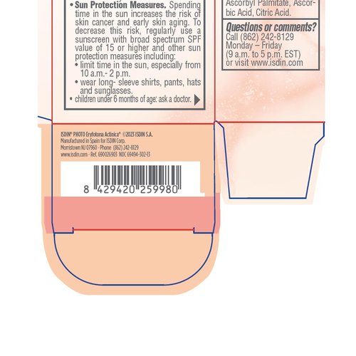 ISDIN Eryfotona Actinica SPF 50+ | Mineral Sunscreen for Face | Zinc Oxide, No White Cast, Sensitive Skin Friendly