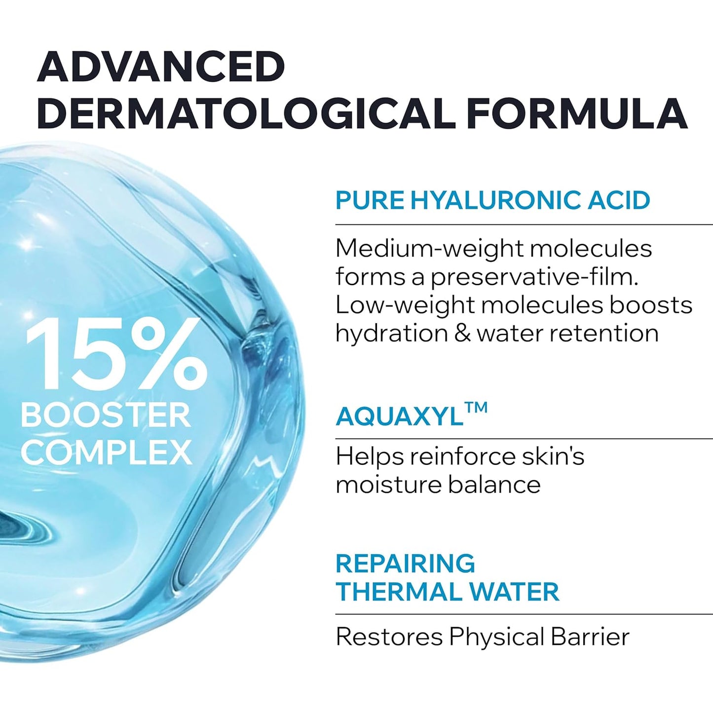Uriage Serum Booster - 1.5% Pure & Natural Hyaluronic Acid for Plumped, Peachy-Soft Skin