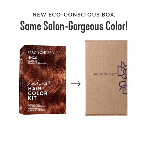 Madison Reed Radiant Hair Color Kit - 6NCG Medium Golden Red | PPD-Free, Ammonia-Free Permanent Dye