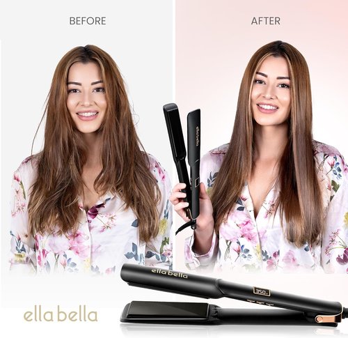 ELLA BELLA® Ceramic Flat Iron Hair Straightener - Professional Digital Display for Precise Temperature Control