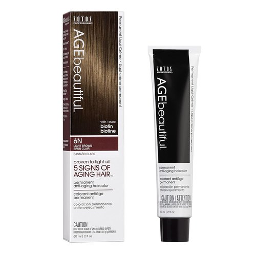 AGE Beautiful Permanent Hair Color Dye - 100% Gray Coverage & Anti-Aging Formula | Liqui-Creme & Developer Set