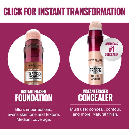 Maybelline Instant Age Rewind Eraser Foundation with SPF 20 and Moisturizing ProVitamin B5, 150, 1 Count (Packaging May Vary)