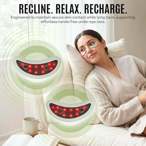 Mario Badescu Red Light + EMS Under Eye Patches - Rechargeable LED Microcurrent Device for Puffiness & Fine Lines