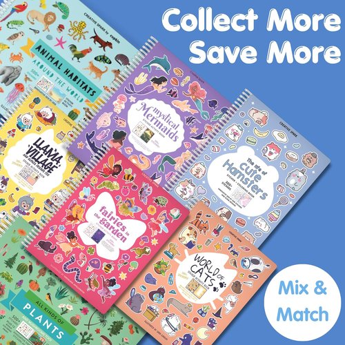 Cupkin Kids Sticker Book - 300+ Cute Bunny Stickers | Toddler Travel Coloring Fun for Ages 2-8