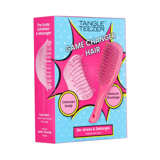 Tangle Teezer Limited Edition Gift Set - Mini Hair Brush & Scalp Massager for All Hair Types | Pink