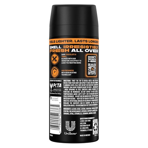 AXE Body Spray - Dark Temptation 48-Hour Freshness | Aluminum-Free, 2.9 oz (3 Count)