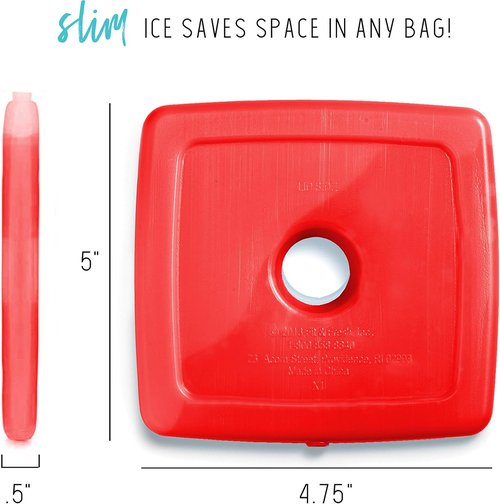 Fit & Fresh Cool Coolers - 4 Pack Slim Ice Packs | Quick Freeze, Space-Saving Design for Lunch Boxes
