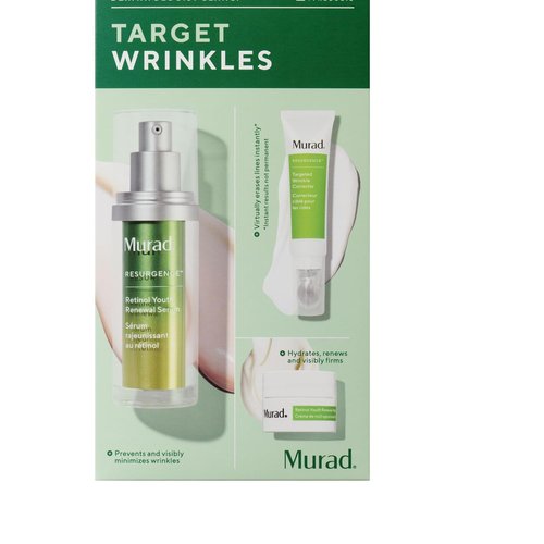 Murad Target Wrinkles Set - Retinol Serum, Corrector & Night Cream for Youthful, Hydrated Skin