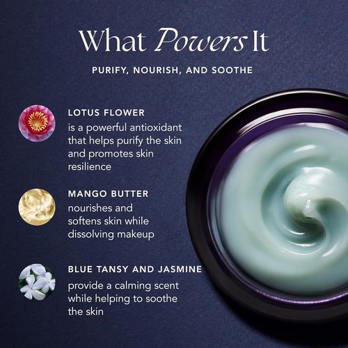 RANAVAT Lotus Facial Cleansing Balm - Gel to Milk Makeup Remover for Balanced Skin | 3.4 oz Resurfacing Cleanser with Blue Tansy Oil & Jasmine