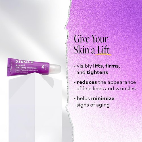 Derma E Stem Cell Lifting Eye Treatment - Firming & Tightening Cream for Under Eyes | 0.5oz Hydrating Moisturizer