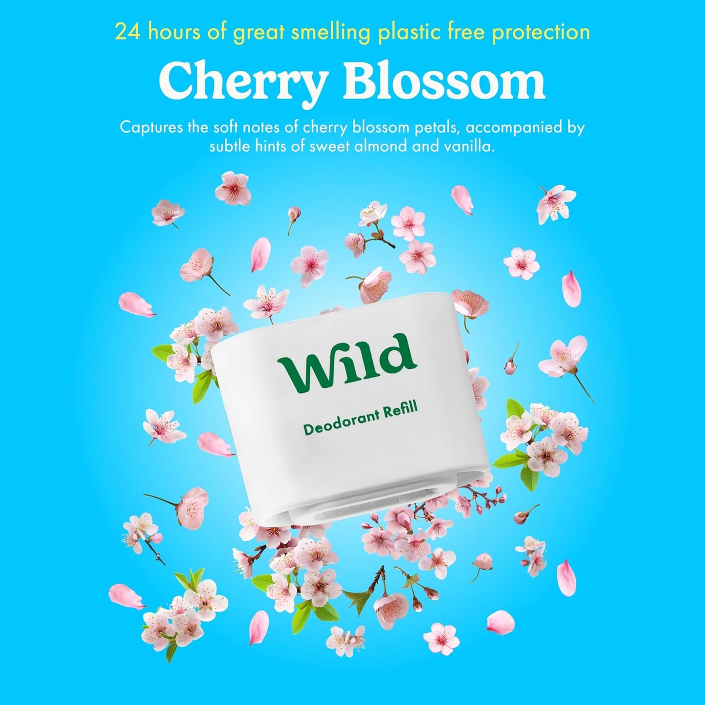 Wild Aluminum-Free Deodorant Starter Kit | Refillable Stick with Aqua Case & Vegan Refill Scents