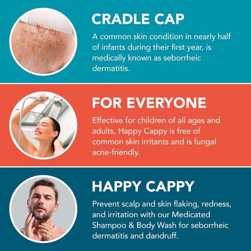 Happy Cappy Medicated Shampoo & Body Wash Bundle | Gentle Dandruff Relief for Babies - 2 Pieces