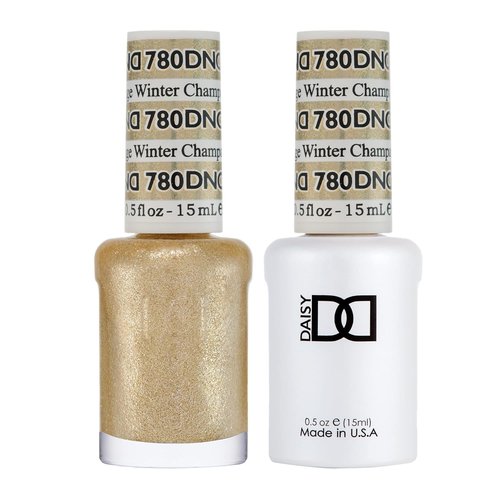 DND Gel Polish Set - Gold UV/LED Gel & Air Dry Nail Lacquer Duo | Chip-Free, 0.5 Fl Oz Each