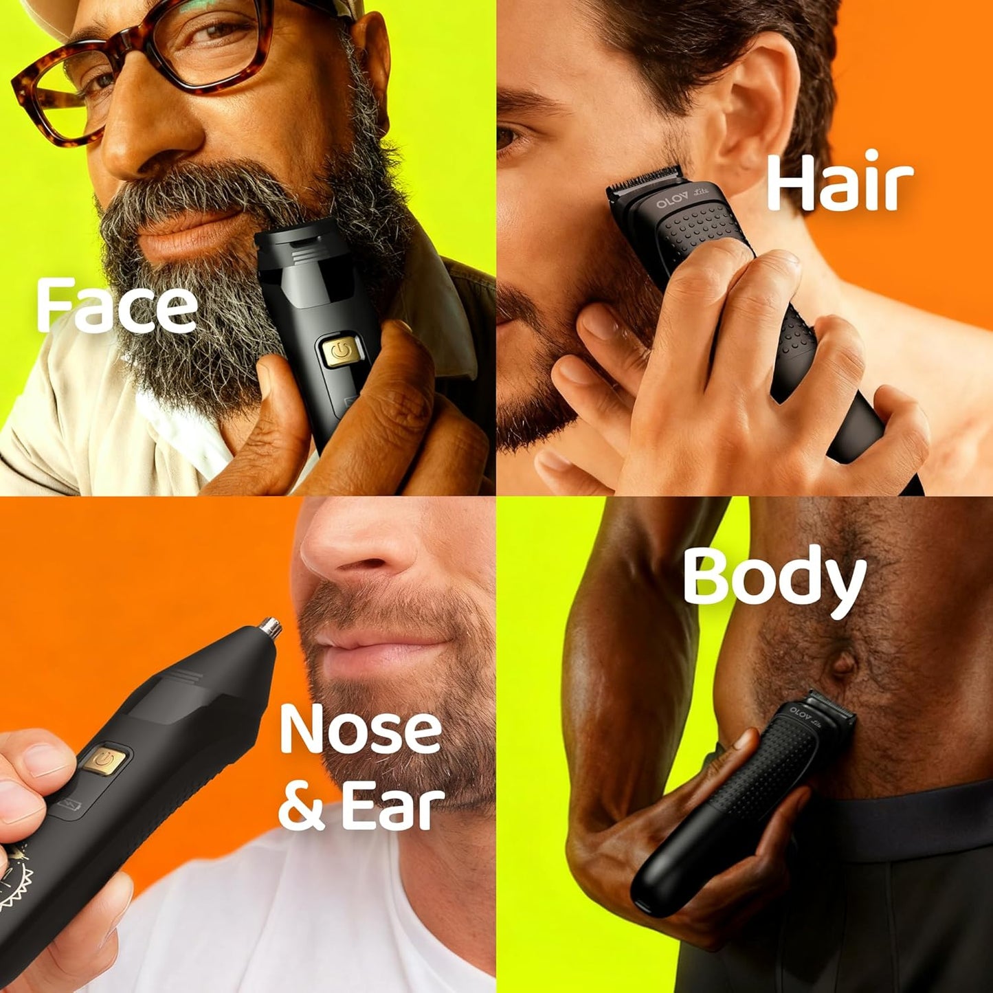 Skiennix 10-in-1 Electric Grooming Kit - Beard Trimmer, Nose Hair Trimmer & Razor | Cordless, Gift-Ready (Black)