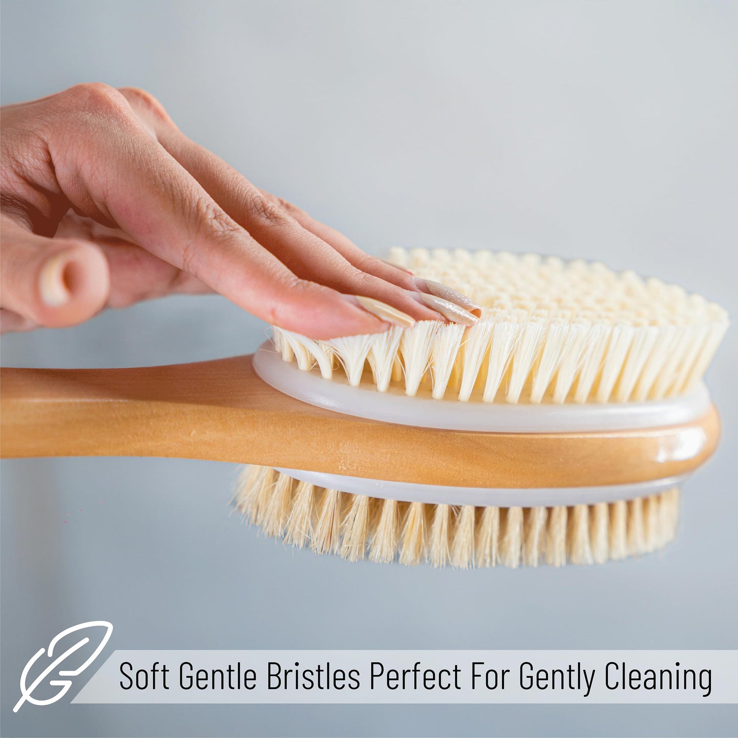Slick- Shower Brush, Double Sided Shower Brush, Back Scrubber, Bath Brush, Back Brush, Back Brush Long Handle for Shower, Shower Brushes for Your Back, Bath Brush Long Handle for Shower