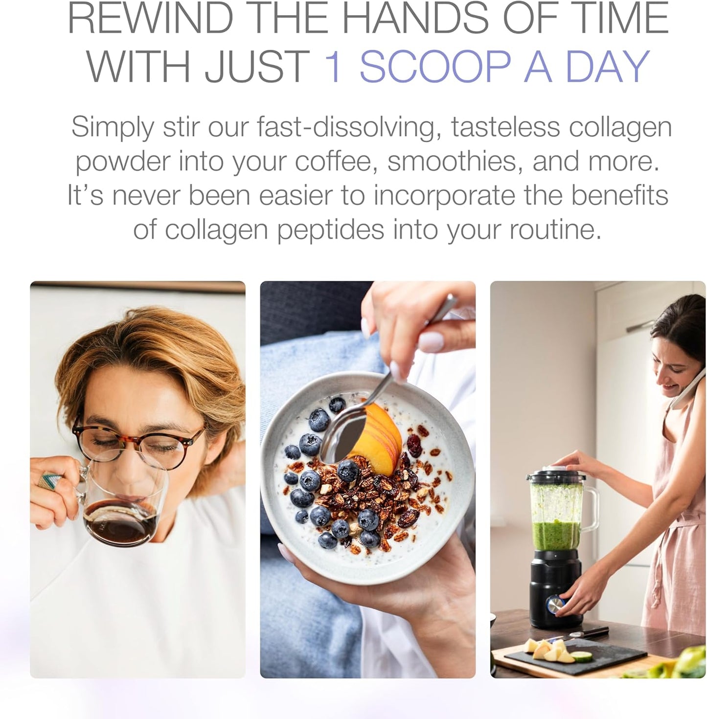 YOUN Beauty Collagen Powder | Unflavored Multi-Collagen Peptides for Skin Health - 30 Servings