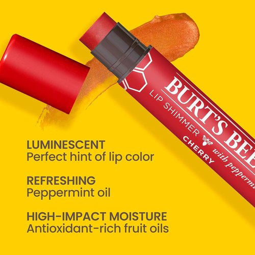 Burt's Bees Lip Shimmer - 100% Natural Moisturizing Cherry Flavor | 1 Tube