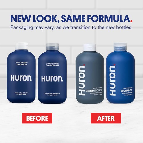 Huron Hair Duo - Hydrating Shampoo & Conditioner Set with Citrus + Juniper Scent | 12 Fl Oz (Pack of 2)