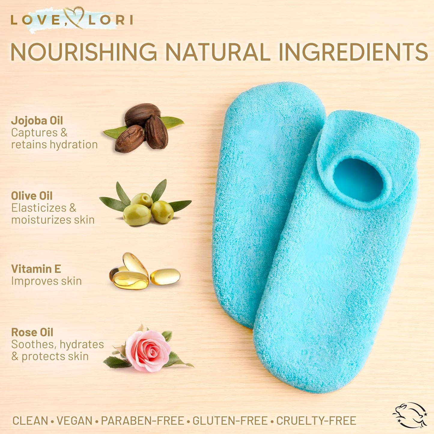 Skiennix Moisturizing Socks - Vitamin E & Jojoba Oil Infused Gel Foot Care | Size 9-11 Spa Gifts for Mom