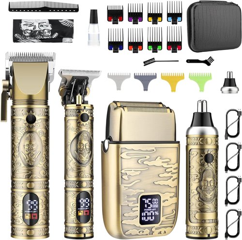 GSKY Professional Hair Clippers for Men - Cordless Beard Trimmer with LED Display | Haircutting Kit