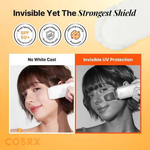 COSRX Airy-Light Clear Sunscreen Stick - SPF 50 with Vitamin E & C | Lightweight, No White Cast, 0.67 oz
