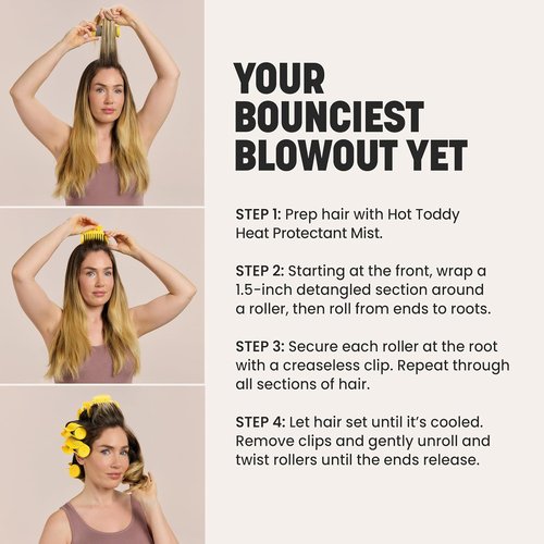 Drybar The Roller Club Curling Hot Rollers - Fast Heating, Gentle on Hair, 10 Rollers in 2 Sizes, Reduces Frizz & Adds Shine