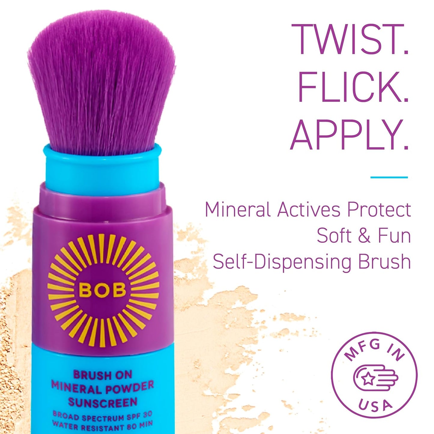 BOB KIDS SPF 30 Mineral Powder Sunscreen & SPF 40 Sun Protection Balm - Broad Spectrum, Water Resistant