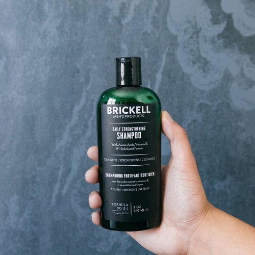Brickell Men's Products Daily Strengthening Shampoo - Natural Mint & Tea Tree Oil for Itchy Scalp | 8 oz