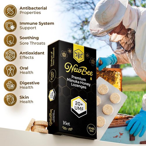 Manuka Health Manuka Honey Lozenges - UMF 20+ & MGO 1046 | 16 Count, Monofloral, Traceable Quality