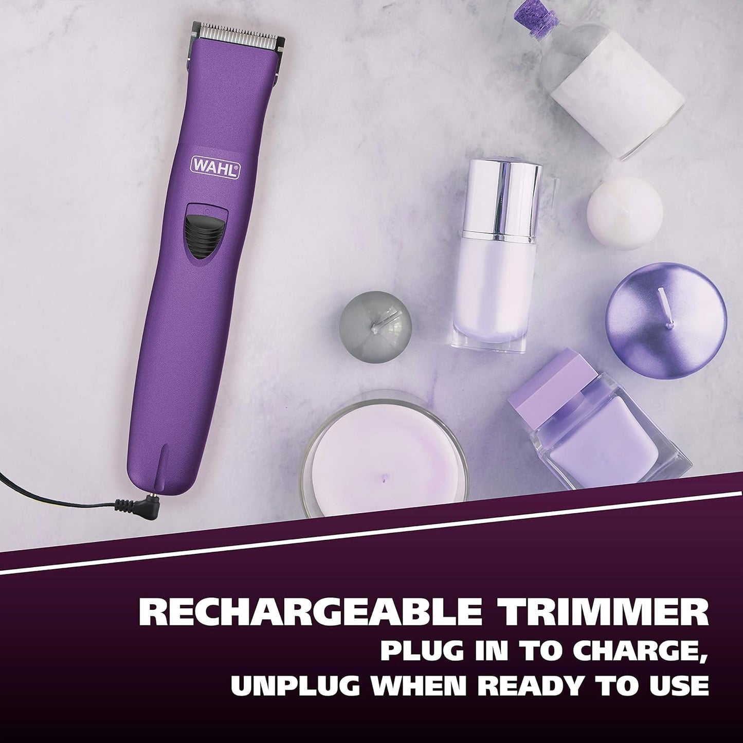 Wahl Pure Confidence Rechargeable Electric Trimmer - Smooth Shaving & Trimming for Face, Underarms, Eyebrows & Bikini Areas | Model 9865-100
