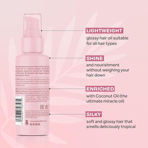 Lee Stafford Shine Hair Oil - Nourishing Anti-Frizz Styling Oil for Dry Hair | Coco Loco, 1.7 Fl Oz