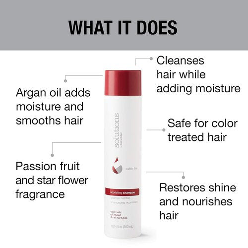 Great Clips Nourishing Shampoo - Argan Oil Formula | 10oz | Sulfate & Paraben Free | Moisturizes & Restores Shine