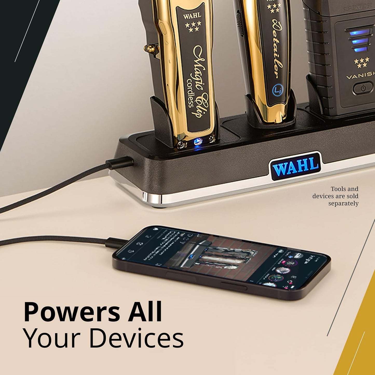 Wahl Professional Power Station - High-Performance Multi-Tool Charging Station for Barbers & Stylists