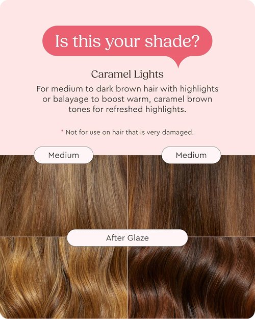 Glaze Super Gloss | Caramel Lights Conditioning Gloss for Medium to Dark Brown Hair - Enhances Color & Boosts Shine
