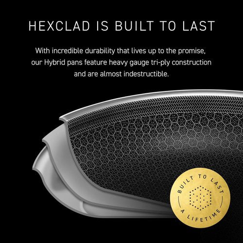 HexClad Hybrid Nonstick 10-Inch Frying Pan - Stay-Cool Handle, Dishwasher Safe & Oven Safe Up to 900°F