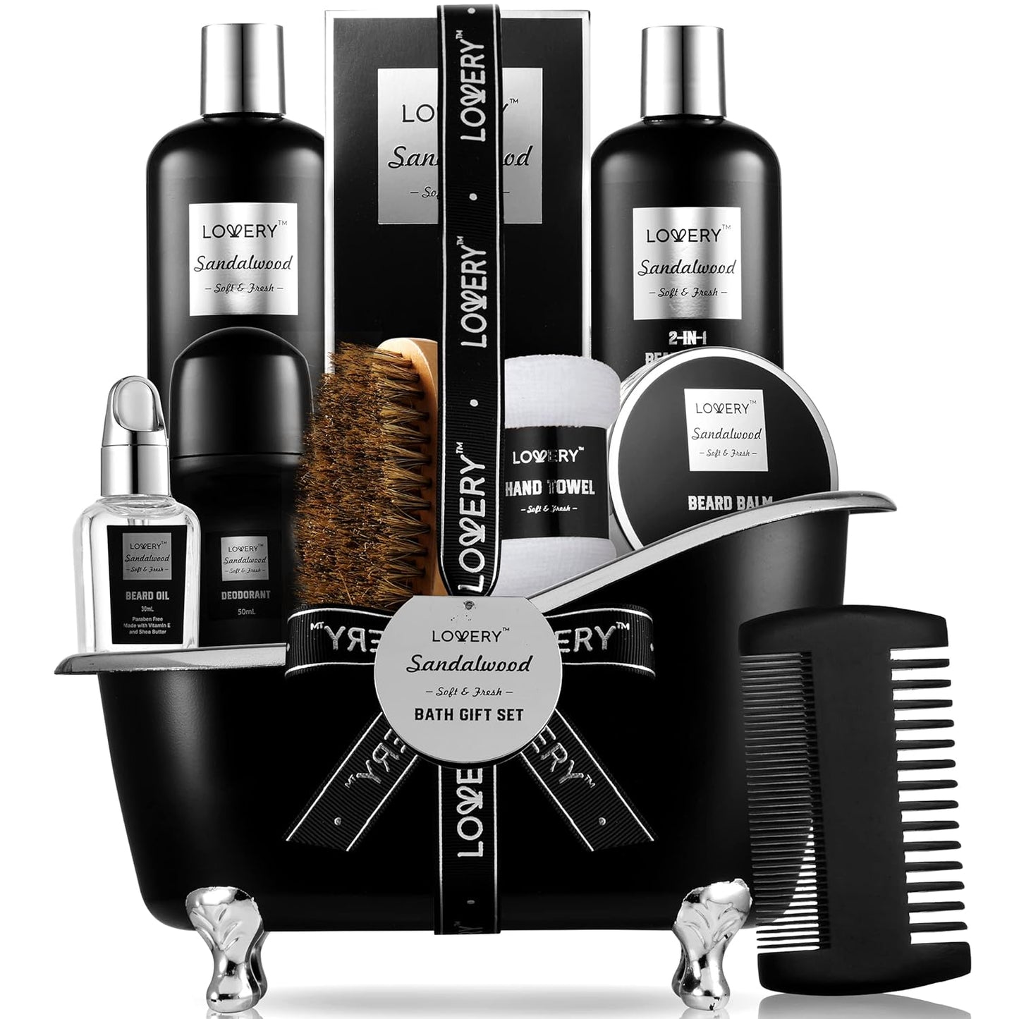 Skiennix Beard Grooming Kit - Sandalwood Spa Gift Set for Men | Perfect Valentine's Day Gift for Him
