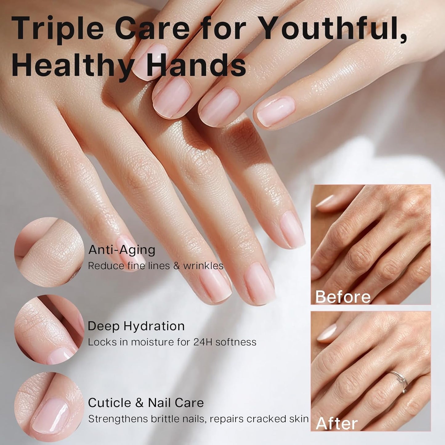 VRAIKO OUHOE Retinol Anti-Aging Hand Cream - Mineral Moisturizer with Shea Butter & Collagen (1pc)