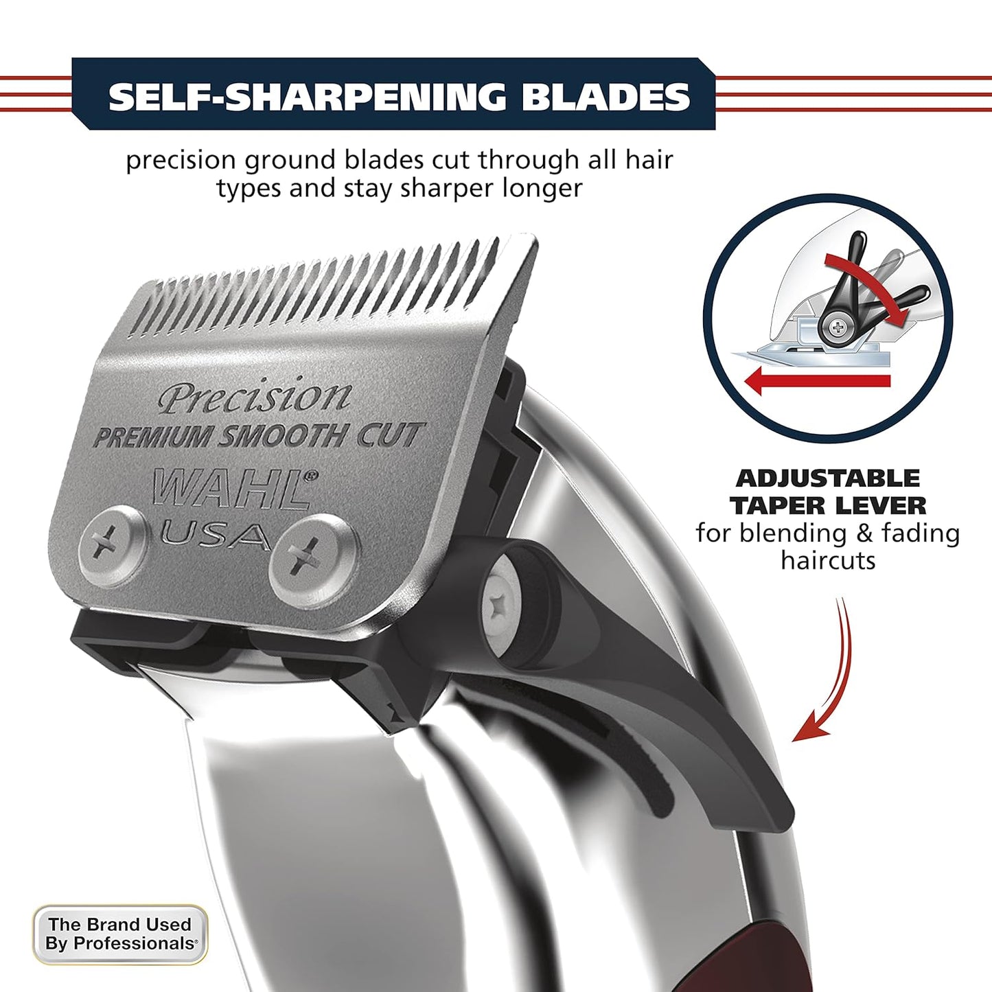 Wahl USA Pro Ultra Quiet Hair Clipper - High Torque, Metal Housing, Bonus Guard Caddy | Model 3000097