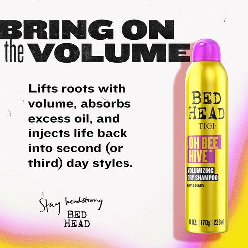 Bed Head by TIGI Oh Bee Hive Volumizing Dry Shampoo - Refresh & Add Volume for Day 2 Hair | 6 oz