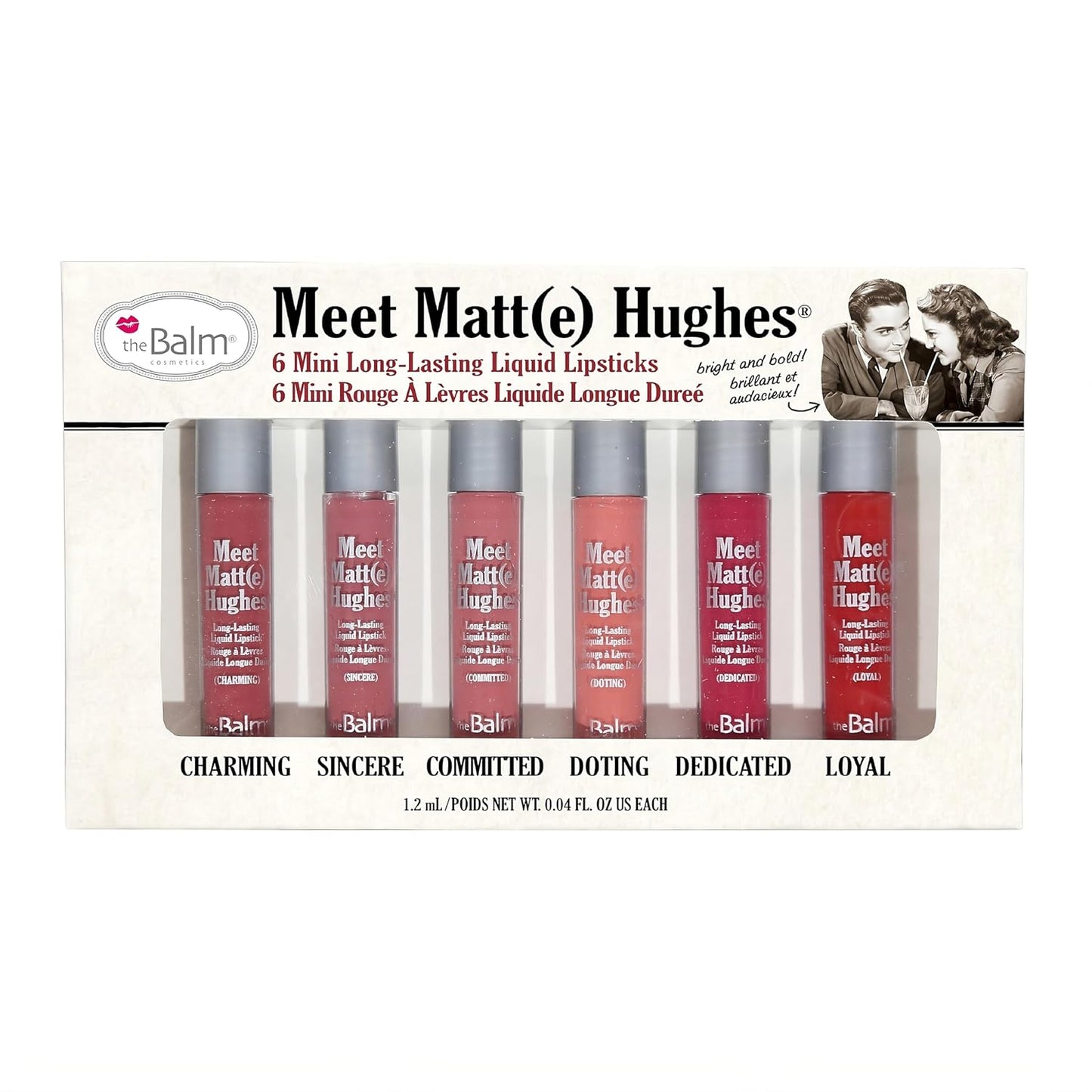 theBalm Meet Matt(e) Hughes Liquid Lipstick Set - 6 Mini Long-Lasting Shades | 0.04 Ounce Each