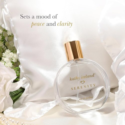 Kathy Ireland Serenity - Tropical Floral Perfume for Women | Eau de Parfum with Orange, Coconut Water & Vanilla - 3.4 oz