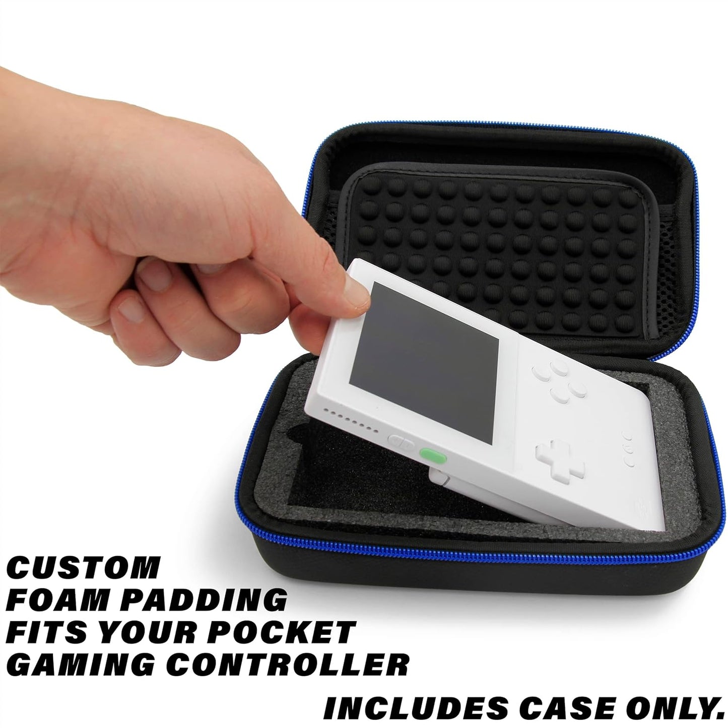 CASEMATIX Gamer Case Compatible with Analogue Pocket Handheld Game Console, Gaming Flash Cartridges, Charge Cable and More in Custom Foam - Case Only