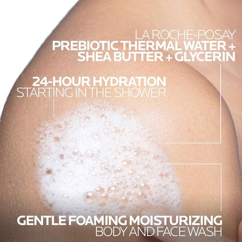 La Roche-Posay Lipikar AP+ Foaming Body Wash - Gentle Moisturizer with Shea Butter & Niacinamide for Dry Skin