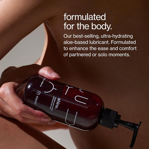 Maude Shine Aloe Water-Based Personal Lubricant - Hydrating & Non-Sticky - 4 fl oz, Fragrance-Free & Vegan